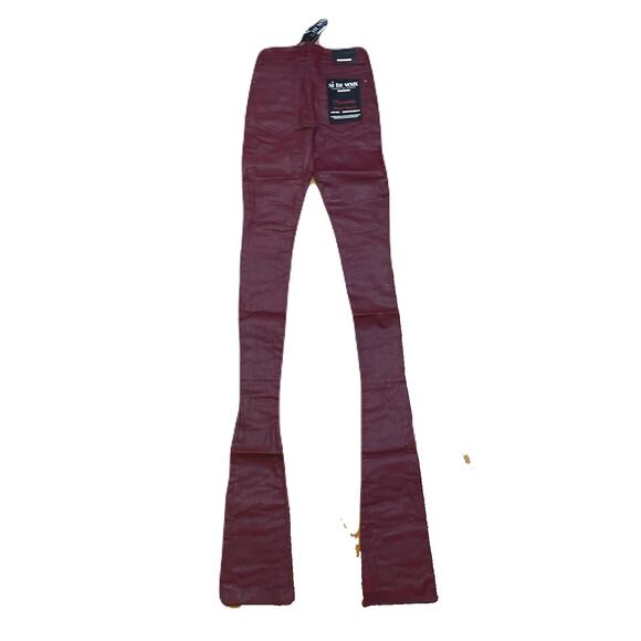 Si Tu Veux Gordon Jean’s Burgundy Wax Superstack  Size 30 - Picture 3 of 6